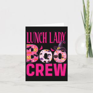 Lunch Lady Boo Crew Pumpkin Breast Cancer Brawee Kaart