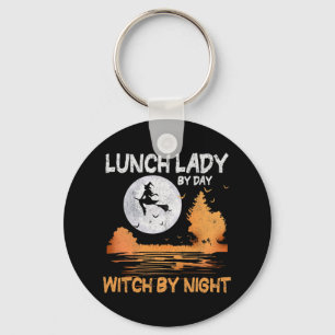 Lunch Lady by Day Witch by Night Women Halloween Sleutelhanger
