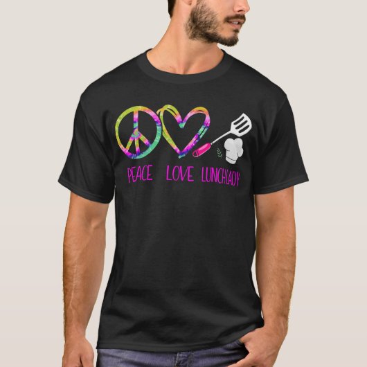 Lunch Lady Cafetaria Crew Peace Love Lunch Lady T-shirt (Voorkant)