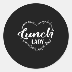 Lunch lady, Cafeteria, lunchdame werkster Ronde Sticker