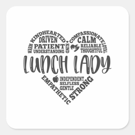 Lunch lady, Cafeteria, lunchdame werkster Vierkante Sticker (Voorkant)