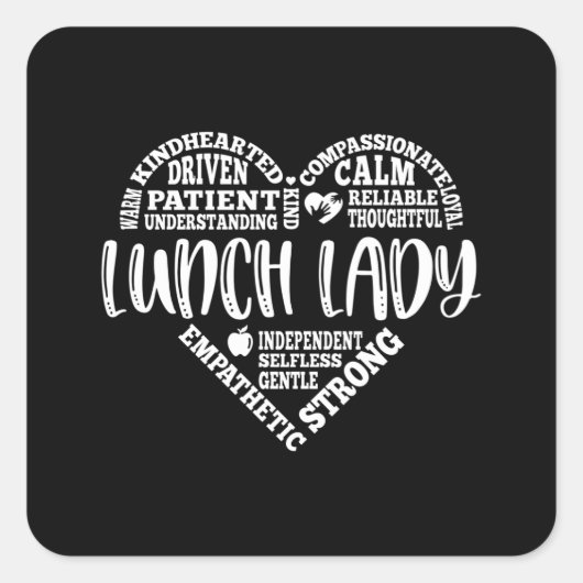 Lunch lady, Cafeteria, lunchdame werkster Vierkante Sticker (Voorkant)
