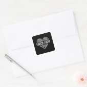 Lunch lady, Cafeteria, lunchdame werkster Vierkante Sticker (Envelop)