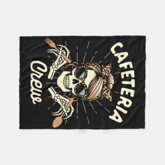 Lunch Lady Cafeteria Worker Squad Skeleton Cafeter Fleece Deken (Voorkant (Horizontaal))