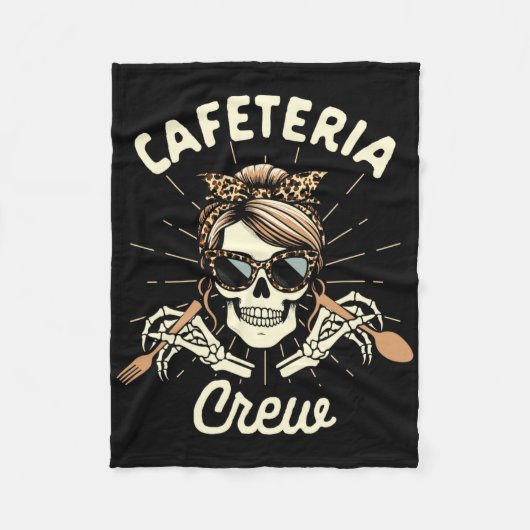 Lunch Lady Cafeteria Worker Squad Skeleton Cafeter Fleece Deken (Voorkant)