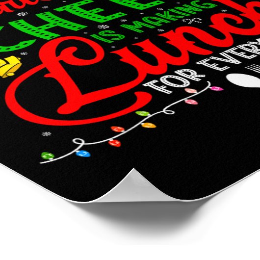 Lunch Lady Christmas Xmas School Cafeteria Lunch L Poster (Hoek)