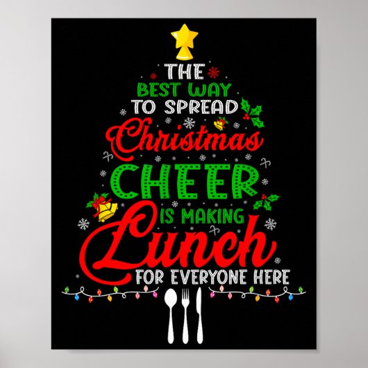 Lunch Lady Christmas Xmas School Cafeteria Lunch L Poster (Voorkant)