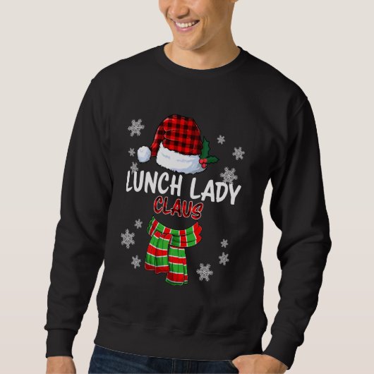 Lunch Lady Claus Funny Matching Family Kerstmis Trui (Voorkant)