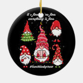 Lunch Lady Crew Alles is prima Vrolijk Kerstfeest Keramisch Ornament (Achterkant)