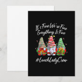 Lunch Lady Crew Everything Is Fine Christmas Gnomi Kaart (Voorkant / Achterkant)