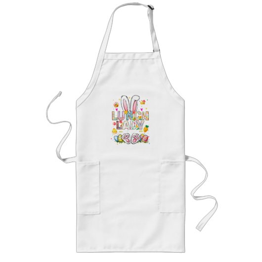 Lunch Lady Crew Grappige Konijn Lang Schort (Voorkant)