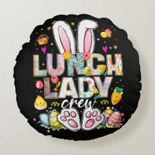 Lunch Lady Crew Grappige Konijn Rond Kussen