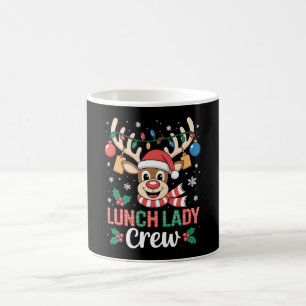 Lunch Lady Crew Kerst Reindeer Xmas Lichtjes Koffiemok