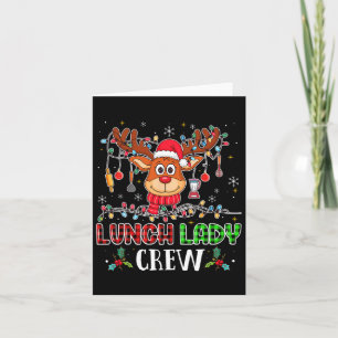 Lunch Lady Crew Reindeer Cafetaria Lady Xmas Holid Kaart