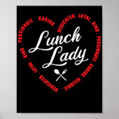 Lunch Lady Dedicated Loyal Kind Passionate Caring Poster (Voorkant)