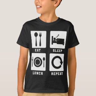 Lunch Lady Eat Sleep Lunch Herhaal Lunch Lady T-shirt