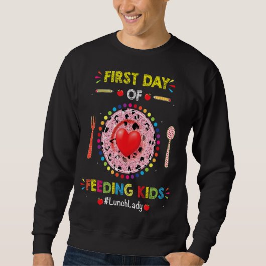 Lunch Lady Eerste dag van de school voor lunch Lad Trui (Voorkant)