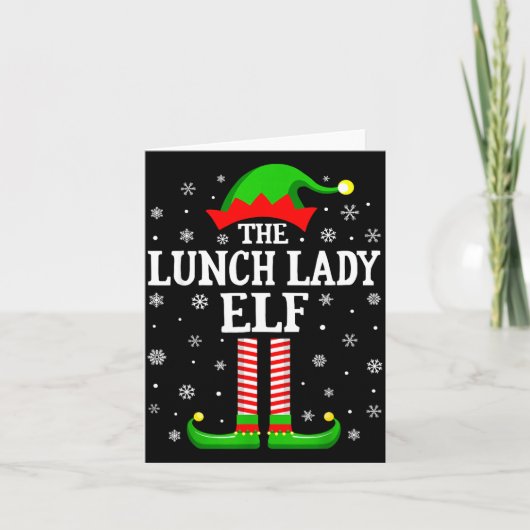 Lunch Lady Elf Funny Christmas Family Matching  Kaart (Voorkant)
