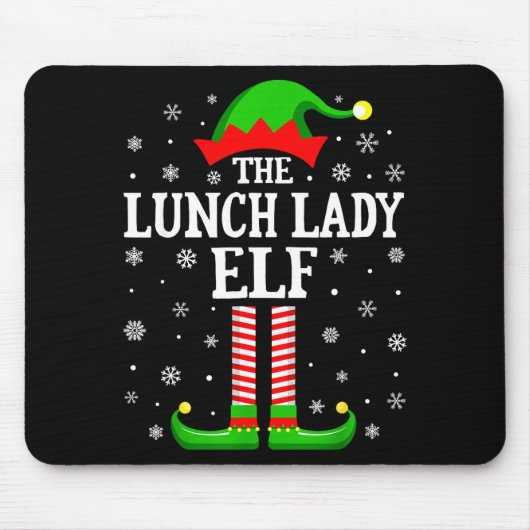 Lunch Lady Elf Funny Christmas Family Matching  Muismat (Voorkant)