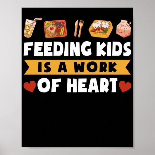 Lunch Lady Feeding Kids Is A Work Of Heart Lunch Poster (Voorkant)