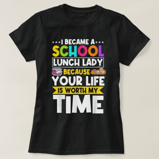 Lunch Lady Food Service Worker Cafeteria Crew Scho T-shirt (Design voorkant)