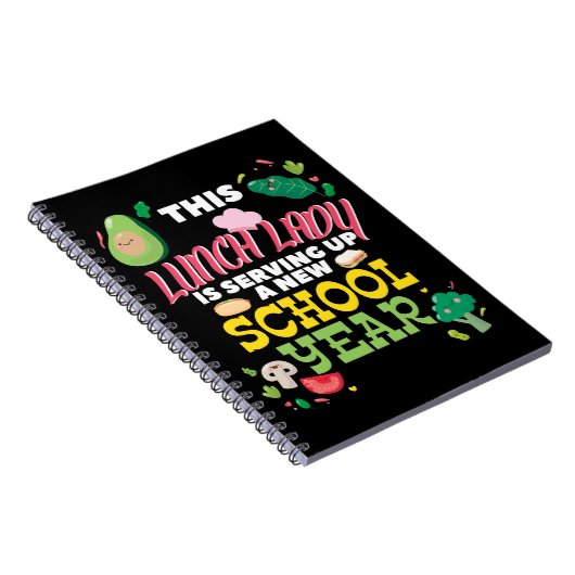 Lunch Lady Funny terug naar schoolcafetariër Notitieboek (Rechterzijde)