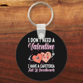 Lunch Lady Gift Co. Funny Valentine's Day - Black  Sleutelhanger (Voorkant)