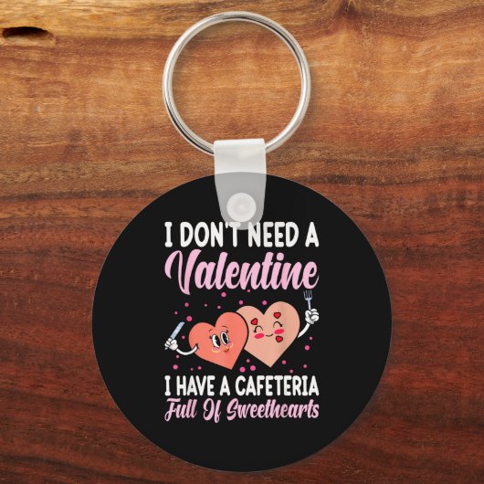 Lunch Lady Gift Co. Funny Valentine's Day - Black  Sleutelhanger (Voorkant)