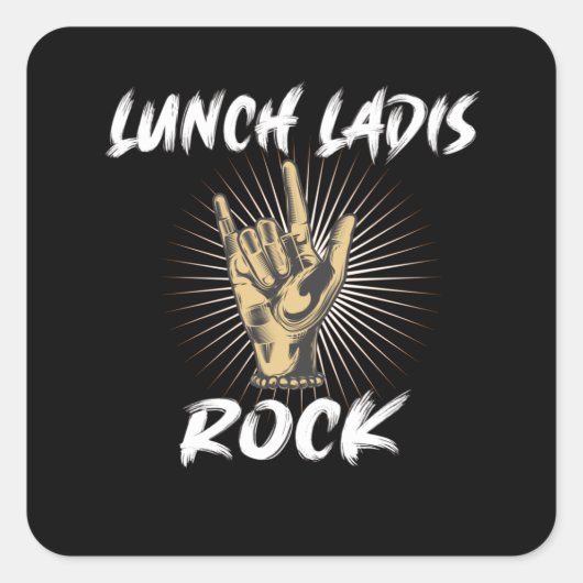 Lunch Lady Gift School Cafeteria Vierkante Sticker (Voorkant)