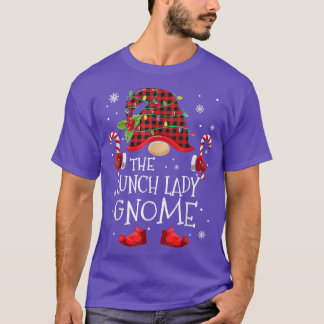 Lunch Lady Gnome Buffalo Plaid Matching Family Chr T-shirt
