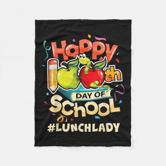 Lunch Lady Happy 100ste schooldag Fleece Deken (Voorkant)