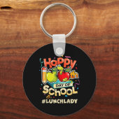 Lunch Lady Happy 100ste schooldag Sleutelhanger (Voorkant)