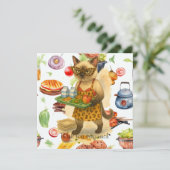 Lunch Lady is serving food  Bedankkaart (Staand voorkant)