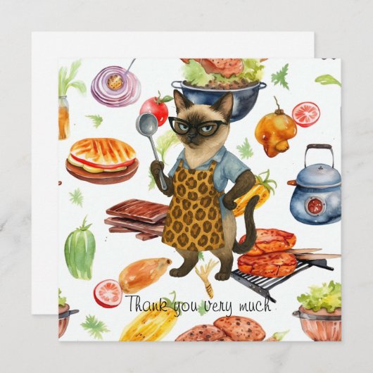 Lunch Lady is serving food Bedankkaart (Voorkant / Achterkant)