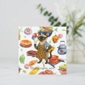 Lunch Lady is serving food Bedankkaart (Staand voorkant)