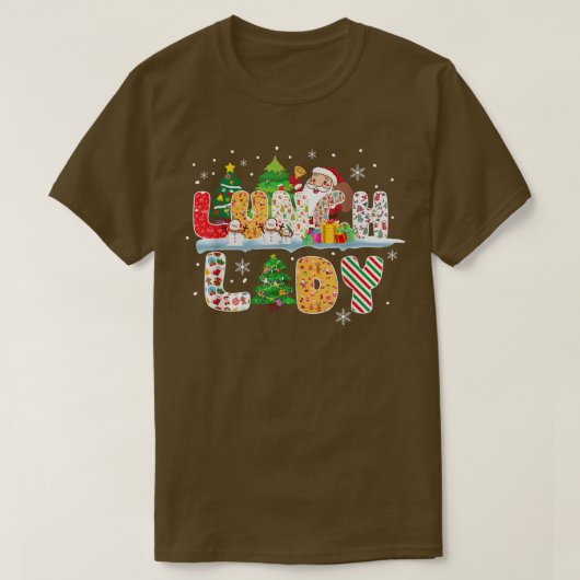 Lunch Lady kerstboom - kerstkerstkerstkerstman met T-shirt (Design voorkant)