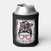 Lunch Lady Life Bleached Shirts Pink Leopard Messy Blikjeskoeler (Blikje Voorkant)