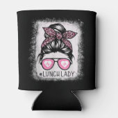 Lunch Lady Life Bleached Shirts Pink Leopard Messy Blikjeskoeler (Achterkant)