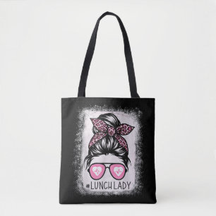 Lunch Lady Life Bleaching Shirten Pink Leopard Mes Tote Bag