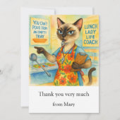 Lunch Lady Life Coach  for Cat Cafeteria Wisdom Bedankkaart (Voorkant)