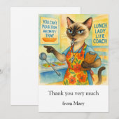 Lunch Lady Life Coach  for Cat Cafeteria Wisdom Bedankkaart (Voorkant / Achterkant)