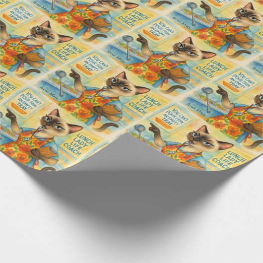 Lunch Lady Life Coach  for Cat  Lovers Cafeteria  Cadeaupapier (Hoek)