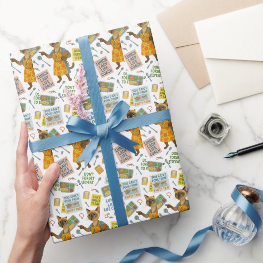 Lunch Lady Life Coach  for Cat  Lovers Cafeteria  Cadeaupapier (Geschenken)
