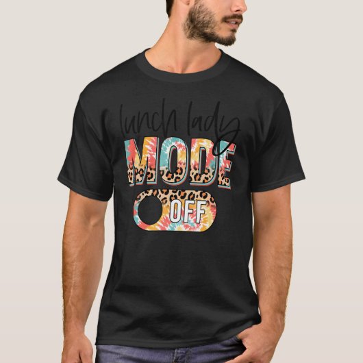 Lunch Lady Mode Off Leopard & Tie Dye Summer Lunch T-shirt (Voorkant)