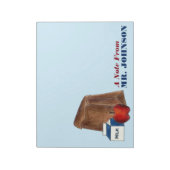 Lunch Lady of Teacher Gift Brown Bag Apple Milk Notitieblok (Linkerzijde)