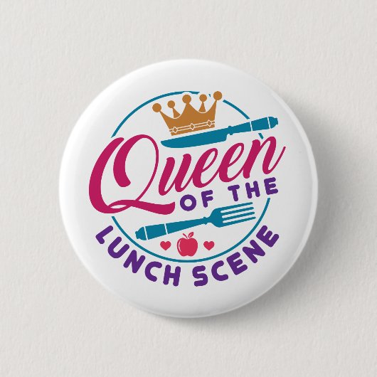 Lunch Lady Queen of the Lunch Scene Ronde Button 5,7 Cm (Voorkant)