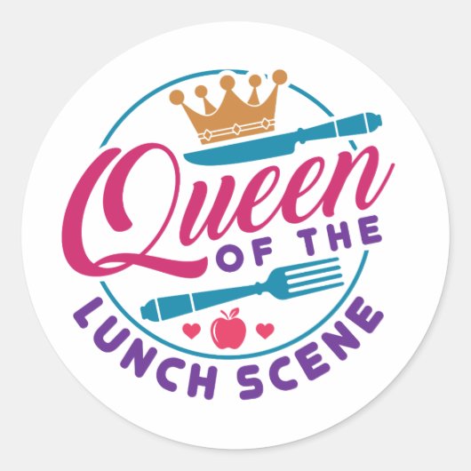 Lunch Lady Queen of the Lunch Scene Ronde Sticker (Voorkant)