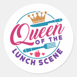 Lunch Lady Queen of the Lunch Scene Ronde Sticker