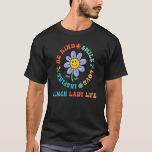 Lunch Lady Retro Groovy Floral School Lunch Lady L T-shirt