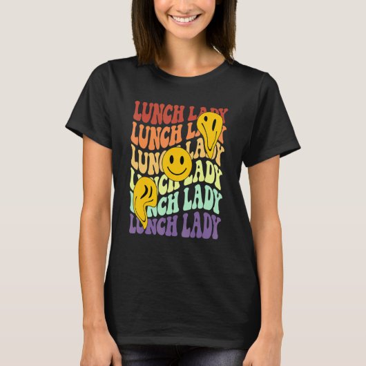 lunch lady retro smile face back to school Cafeter T-shirt (Voorkant)